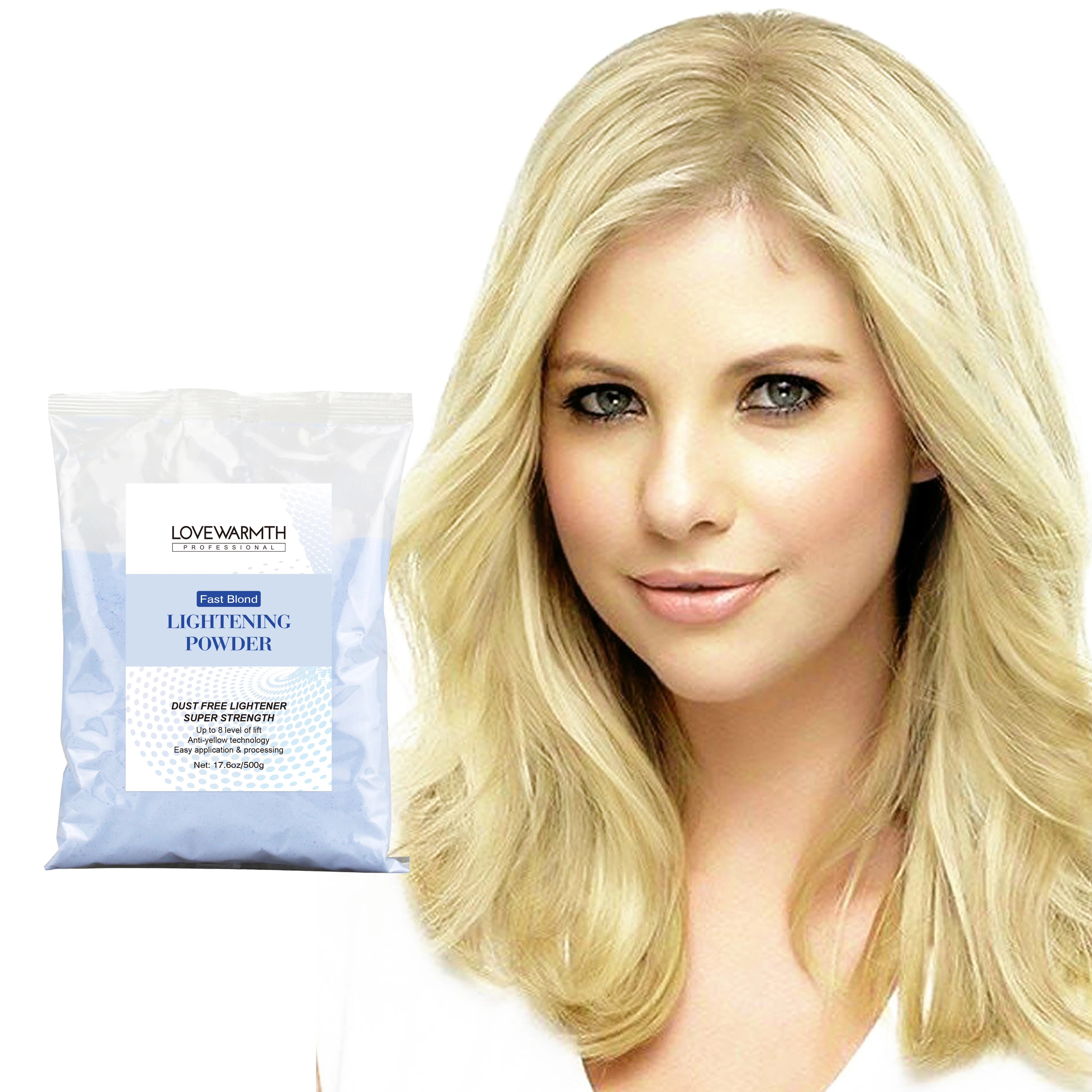 High quality permanent hair dye color peroxide cream hair bleaching powder with black / blue / white color
