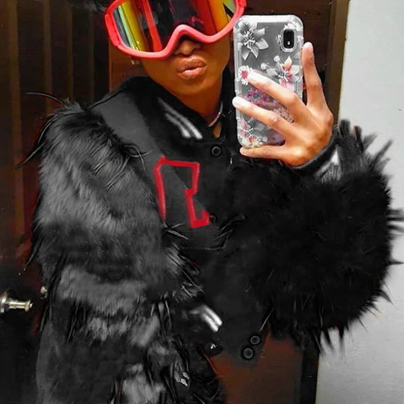 2022 new style women European and American winter baseball clothes stitching coat/jacket