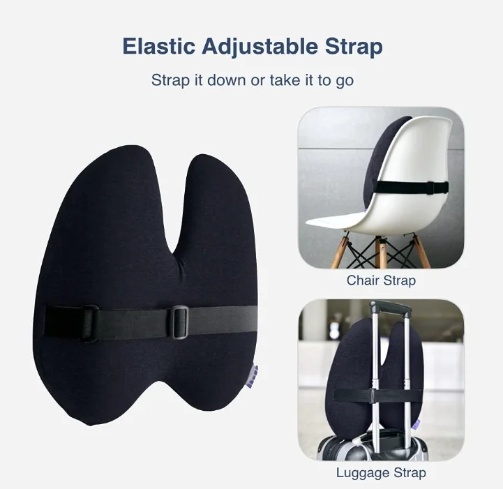 Cushion Lab Extra Dense Lumbar Pillow - Patented Ergonomic Multi-Region Firm Back Support for Lower Back Pain Relief