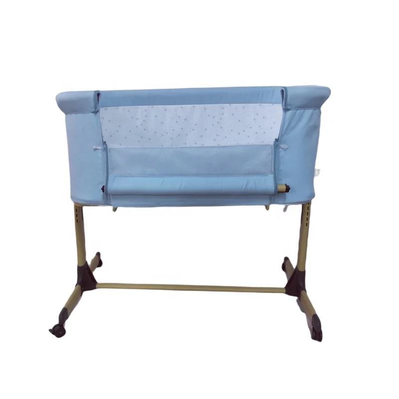 Competitive Price Folding Portable Crib  6 Adjustable Straight Frame Co Sleeper Side Crib For Baby New Born Baby Bedside Crib