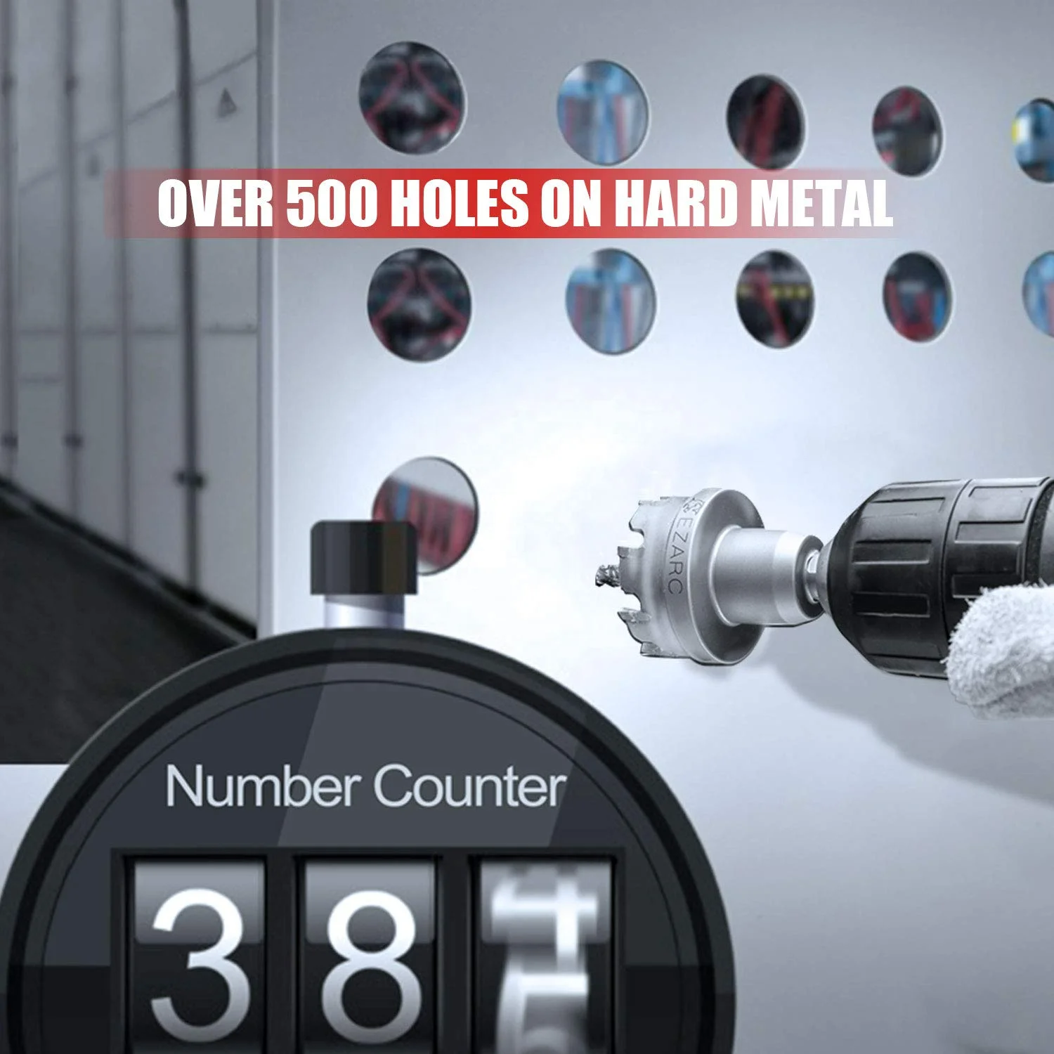 EZARC Carbide Hole Saw Heavy Duty, Hole Cutter for Stainless Steel, Sheet Metal 1-9/16' 40mm