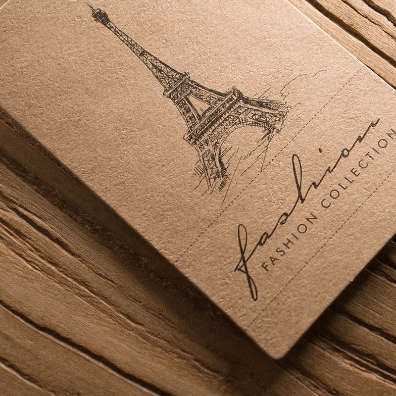 Cheap Custom Kraft Paper Hang Tags Embossed  Jeans Hang Tag Cloth Tag With Custom Printed Logo