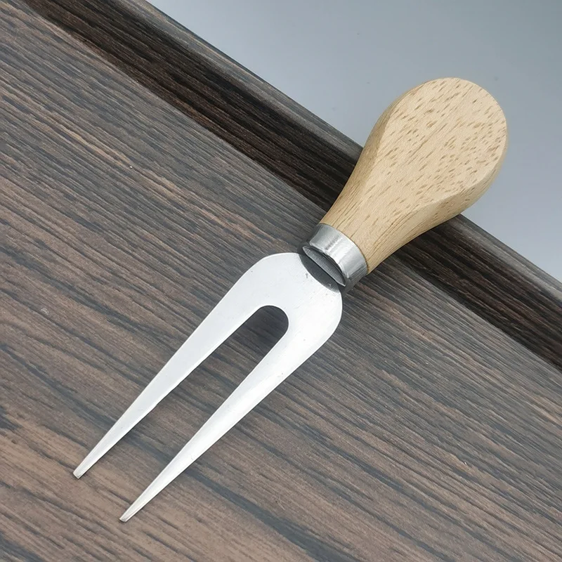 Set Of 4 Cheese Knives Oak Bamboo Wood Handle Slicer Kit Knifes Kitchen Wooden Handle Cheese Knife Set