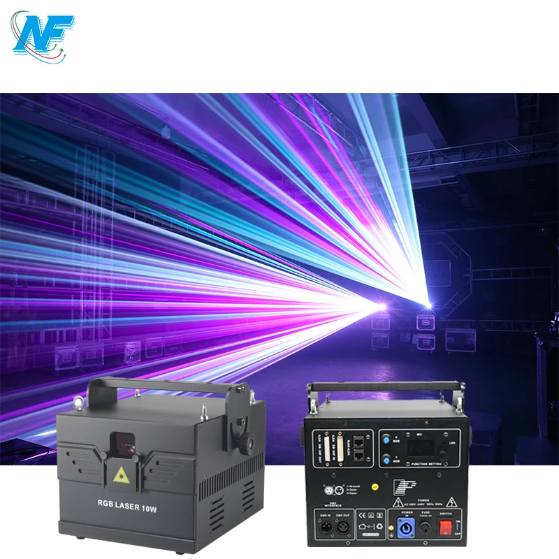 Full color 10W RGB ILDA Stage DJ Laser lights 10W Laser Projector