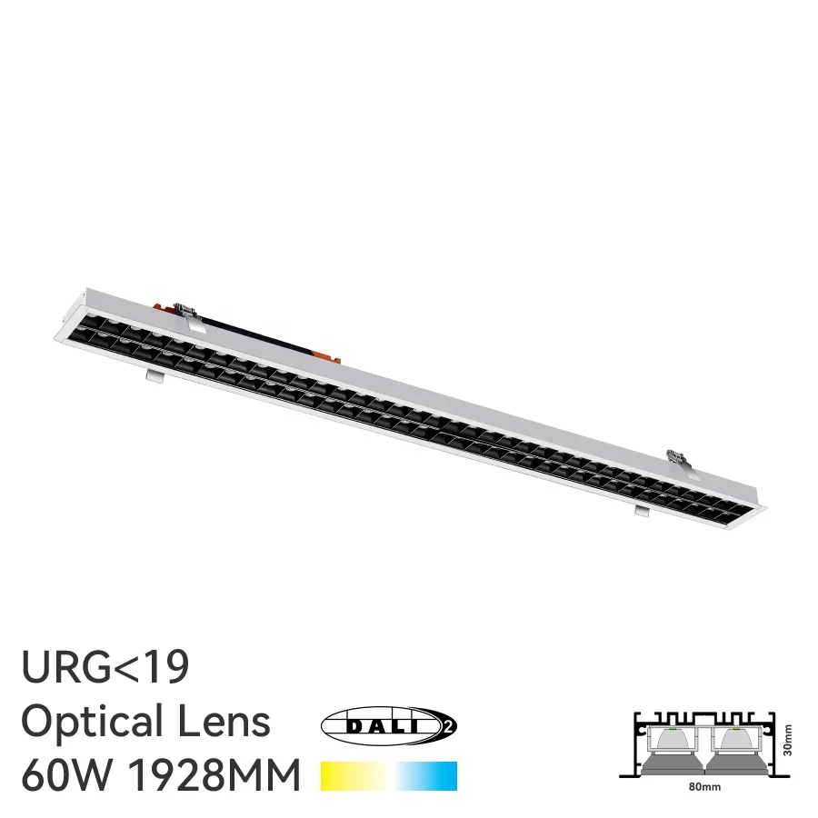 Indoor modern decorative LED Recessed light connectable Recessed linear lights with Customized Color Temperature