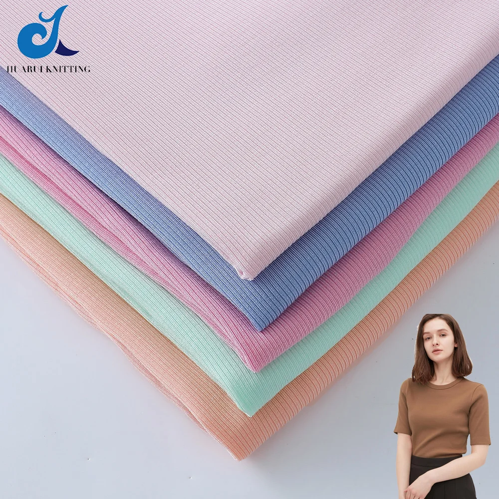 60S Highly stretchy  knitted  89%modal 11%spandex  rib  bottoming clothes fabric Lenzing  micro modal spandex fabric