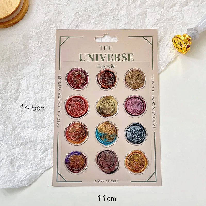 wholesale European Retro Customized OPP Bag Packaging Round Wax Invitation Seal Wax Sticker Suitable For Office Crowd