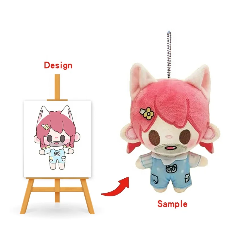 High Quality Custom Soft Stuffed Toy Cute Cartoon Character Doll Anime Plush Keychain