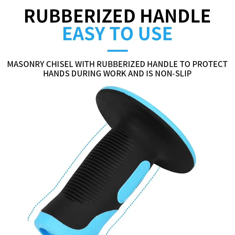 Heavy-duty Masonry Chisel Set Suitable for Concrete and Bricks, Equipped with a Protective Handle