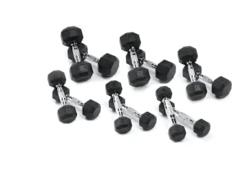 Factory Price Hex Dumbbell with Gym Equipment Rubber Coated Hex Dumbbells Pair