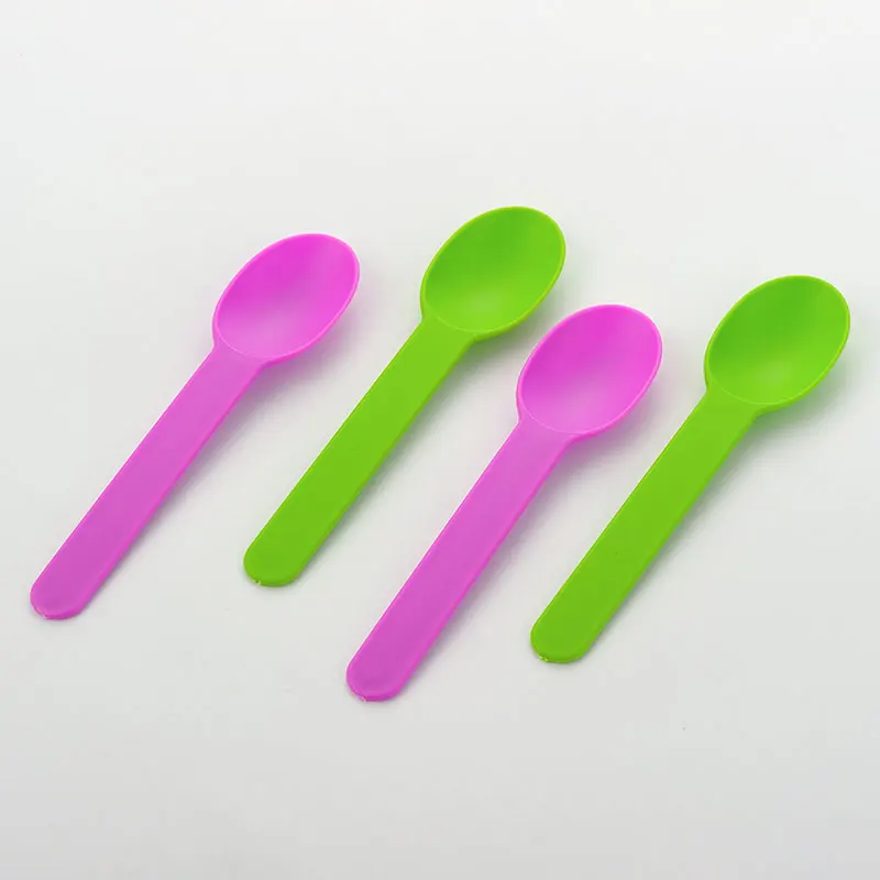 Disposable Desert Spoon Colored Frozen Yogurt Spoon PP Disposable Ice Cream Spoon