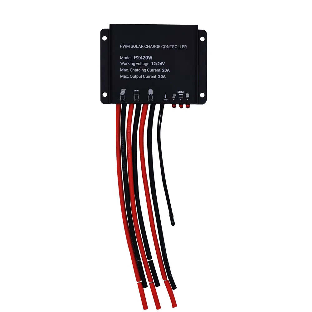 Mini 20A 12V 24V PWM Solar Panel Battery Charge Regulator IP68 Waterproof Solar Charge Controller 20A for PV System