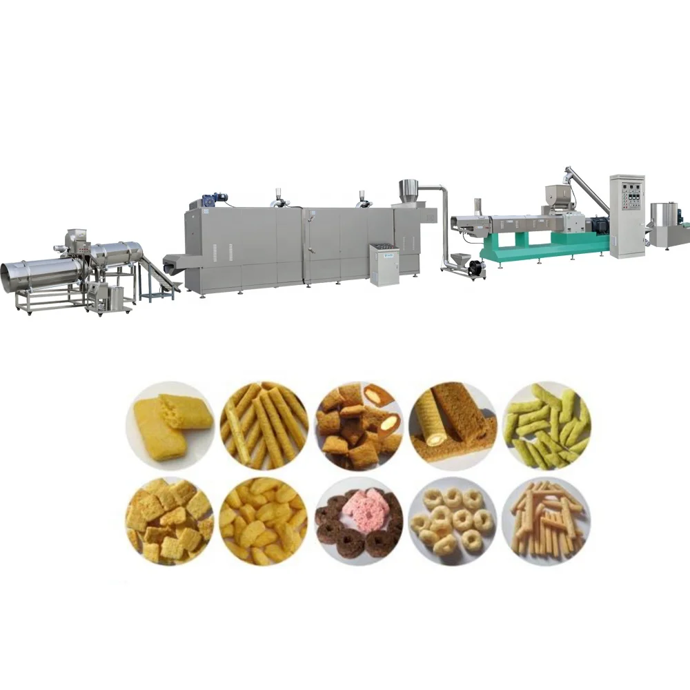 Factory Supply Small Capacity Puffing Snacks Corn Core Filling Puffed Snack Food Extruding Machine With Twin Screw Extruder