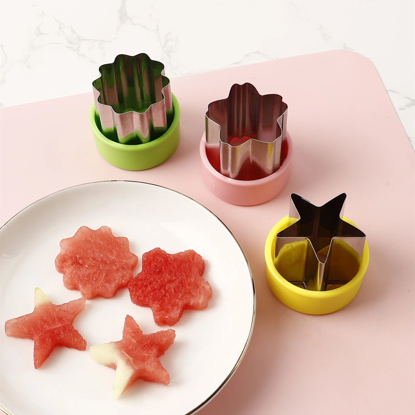 Manual flower star shape stainless steel slicer and chopper tools set fruit cutting commercial multifunctional vegetable cutter