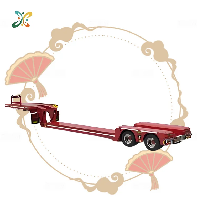 Heavy Duty 10 Axle 100 Ton Extendible Semi Trailer Transport Construction Machinery Lowbed Truck Trailer