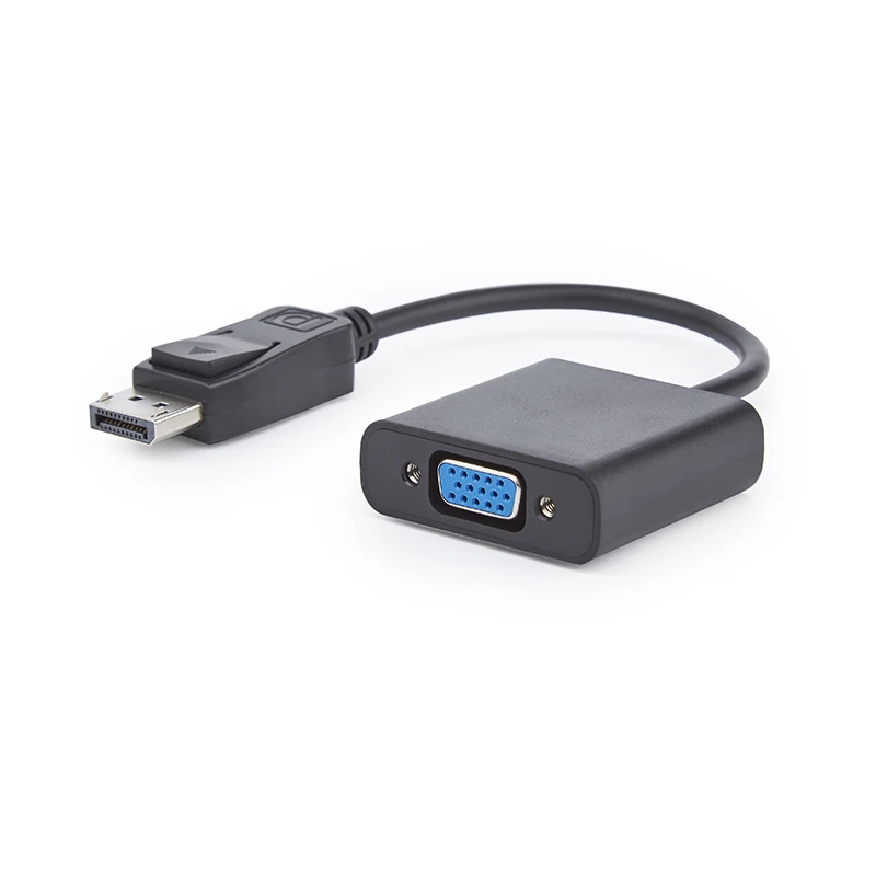 Переходник DP «штырь-гнездо» с никелевым покрытием от поставщика, черный видеоадаптер 1080P DisplayPort в VGA для монитора ПК, проектора
