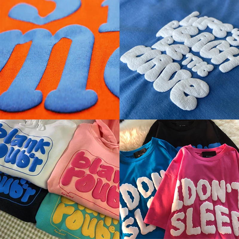 Customize 3D Puff Heat Transfer Vinyl Roll Sheets 0.5*1m Foaming HTV Film Iron on Vinyl for DIY Textile Clothing Tshirt