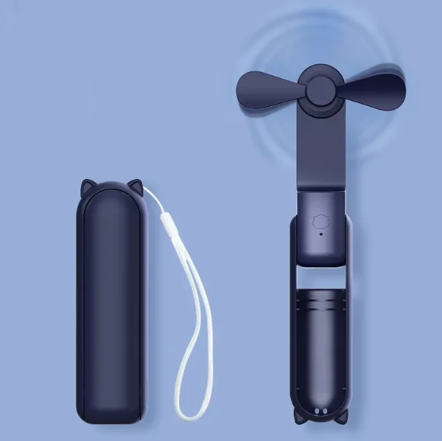 Hot Sale Handheld Mini Fan 3 IN 1  USB Rechargeable Small Pocket Fan with Power Bank Flashlight Portable Fan
