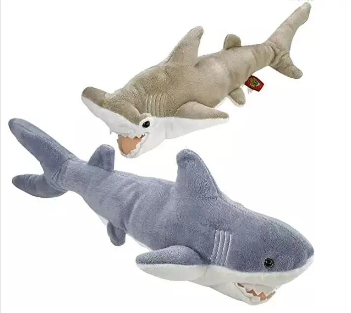 YIWU AULLAN High Quality Durable Blue Shark Plush Stuffed Toy Soft Pillows Animal Shark Seaworld Plush Toy