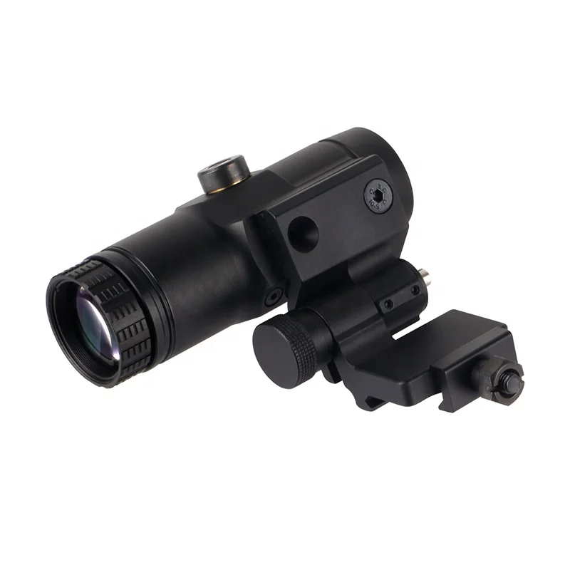Outdoor Tactical Aluminum Optics Magnifier with Flip Side Scope Mount 3x Magnifier For Red Dot Sight Hunting Scope