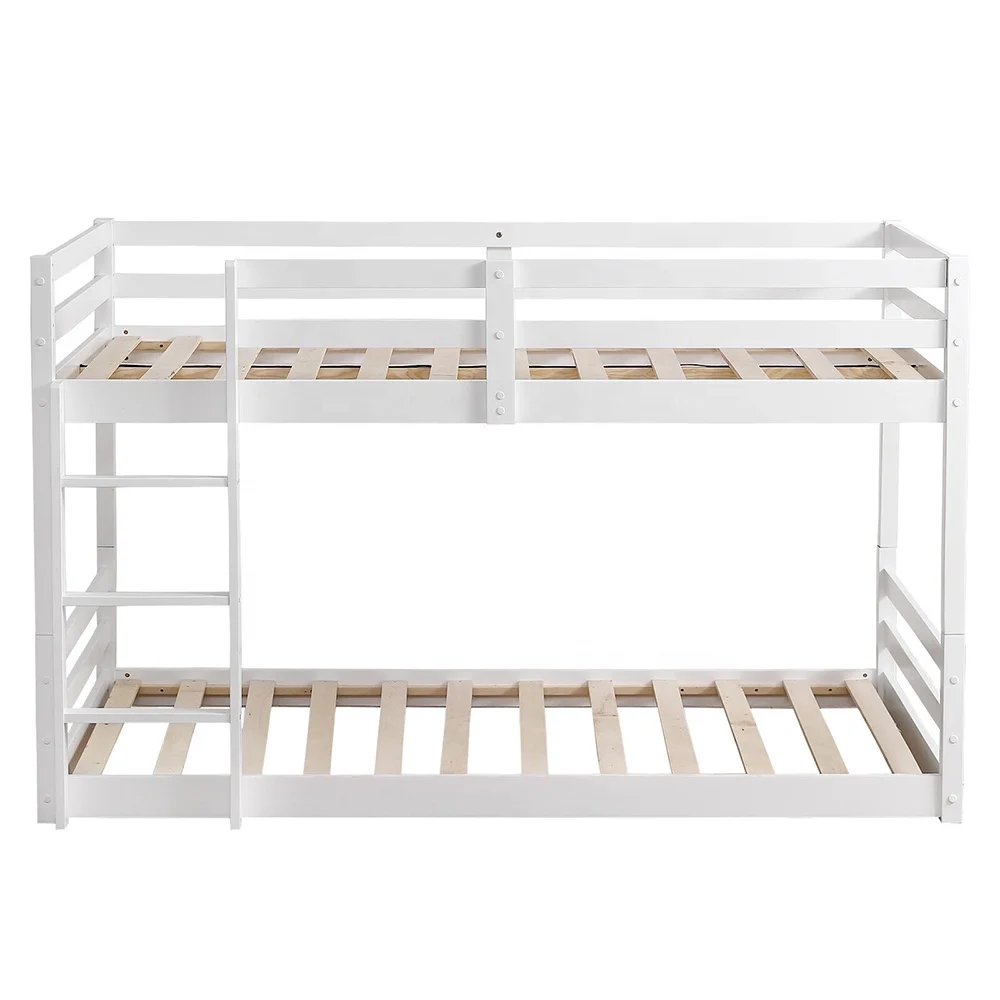 Bedroom furniture boy girl wood floor frame children kids double bunk bed, twin bed frame for kids