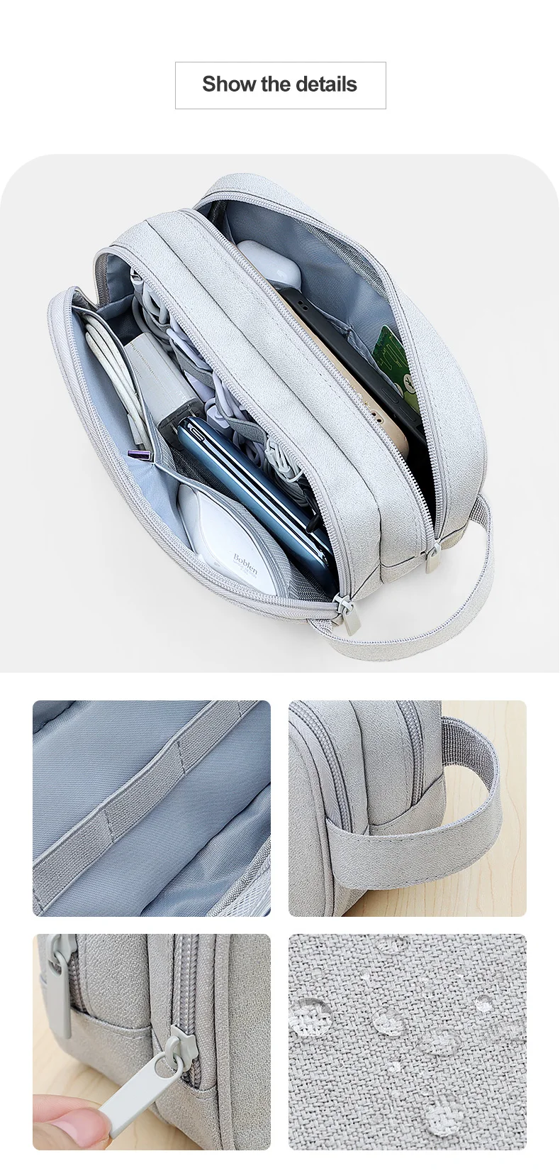 Cable Storage Bag Waterproof Digital  Organizer Portable USB Data Line Charger Plug Storage Bag Travel Cable Organizer