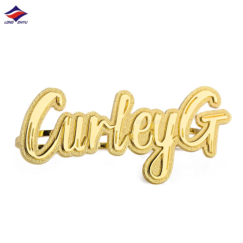 Longzhiyu metal brooch pins manufacturer custom 3d gold personalized letter pins wholesale corporate badges with logo