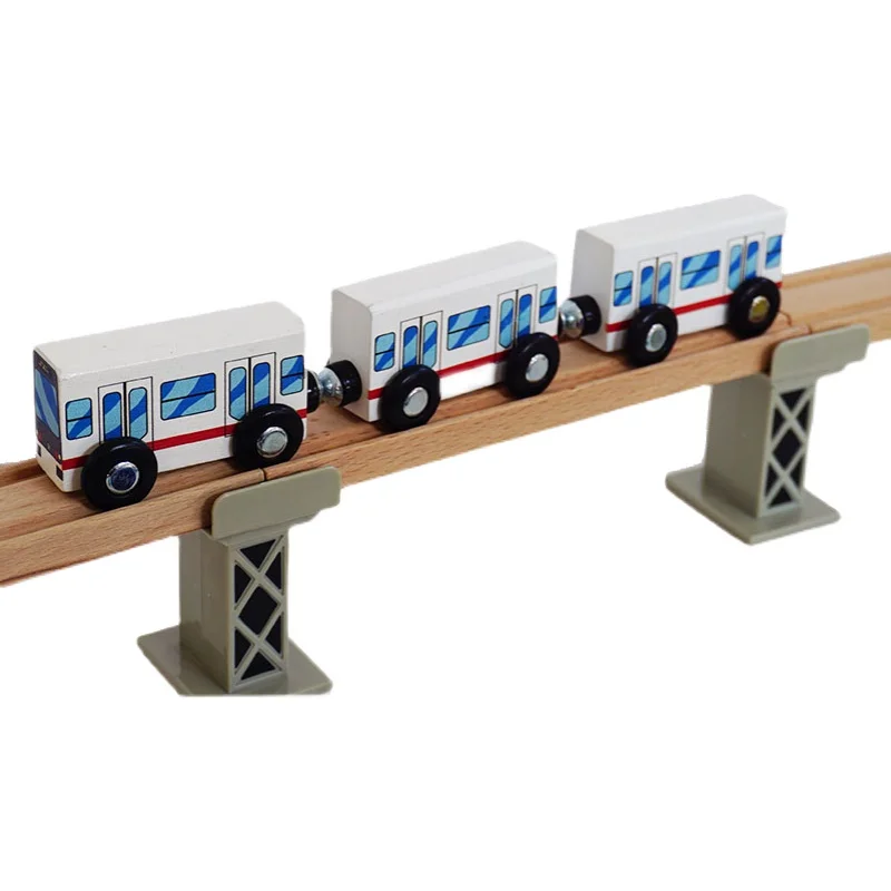 Wooden Train Tracks Compatible with  Wood Toy Railroad Set Wooden Train Cars for slot Toy
