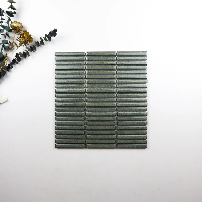 Foshan Factory Distributor Price Bathroom Shower Wall Kitchen Backsplash Glazed Ceramic Strip Kitkat Tiles Mosaic