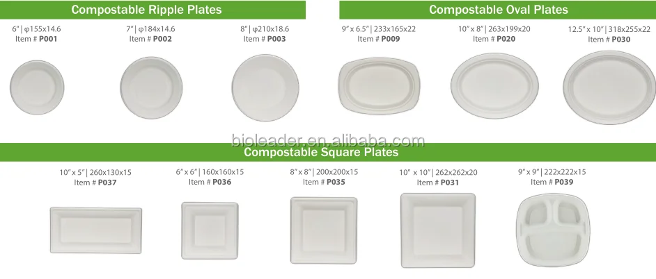 Small Round 6 Inch Biodegradable Sugarcane Bagasse Disposable Dessert Plate For Party