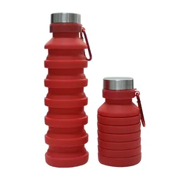 Dropshipping Product 2022 Amazon Custom 550ML Collapsible Water Bottle Portable Foldable Silicone Folding Coffee Cup