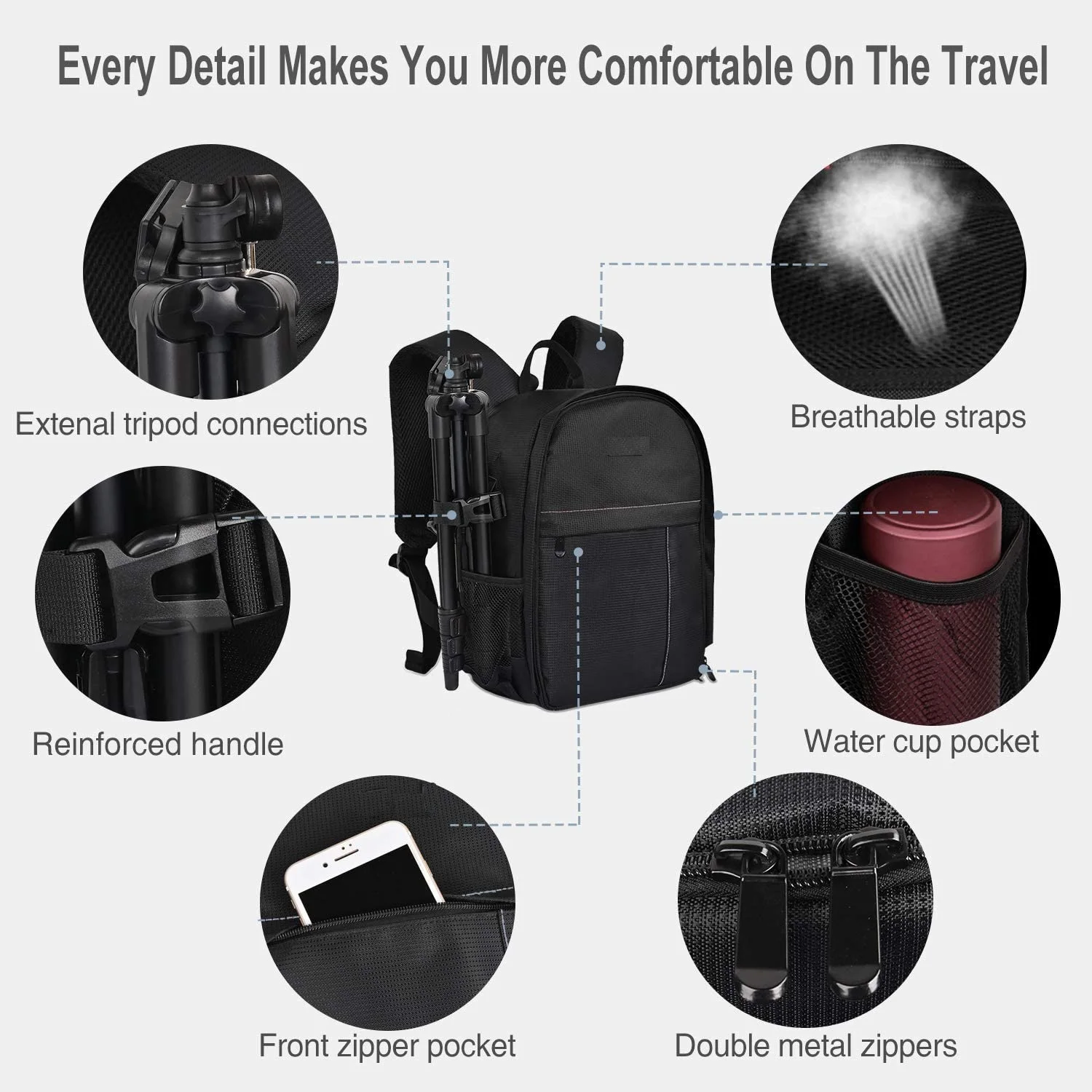 Camera Bag dslr  Camera Backpack Wholesale for Photographers with Laptop Compartment
