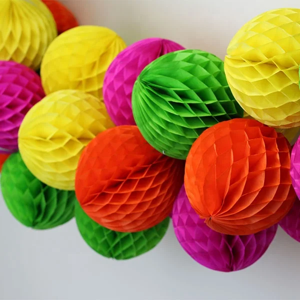 2021 Qpak Fruit Honeycomb Balls For Sale  Paper Decoration