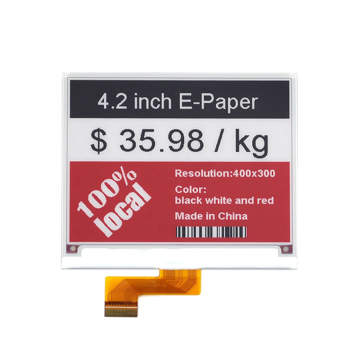 4.2 inch 3 Color E-ink Display ESL Screen E paper for Price tag