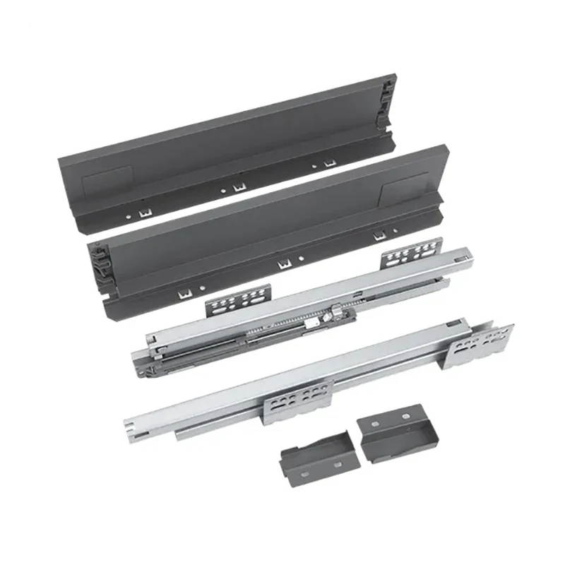 Hardware Furniture Noiseless Cabinet Dtc Drawer Slide Undermount Soft Close Slim Tandem Drawer Box