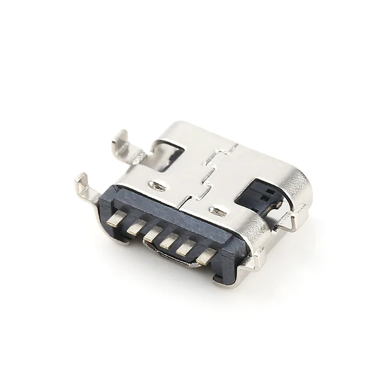 6pin One Row SMT 4 Legs 3A Type-C 3.1 Charging Port Dock Plug Socket Female USB C Connector