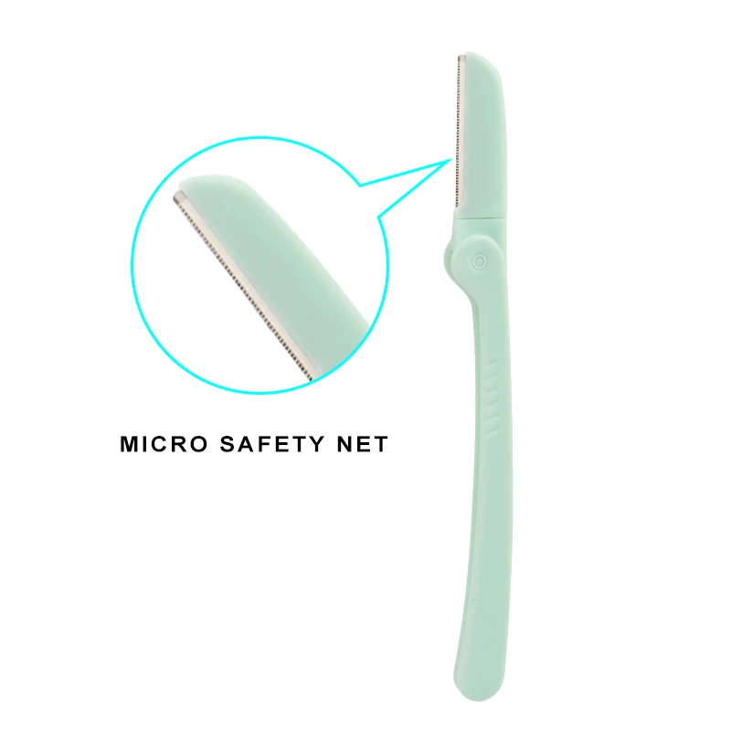 D108 portable and fold-able private label facial hair trimmer safety sharper eyebrow grooming razor