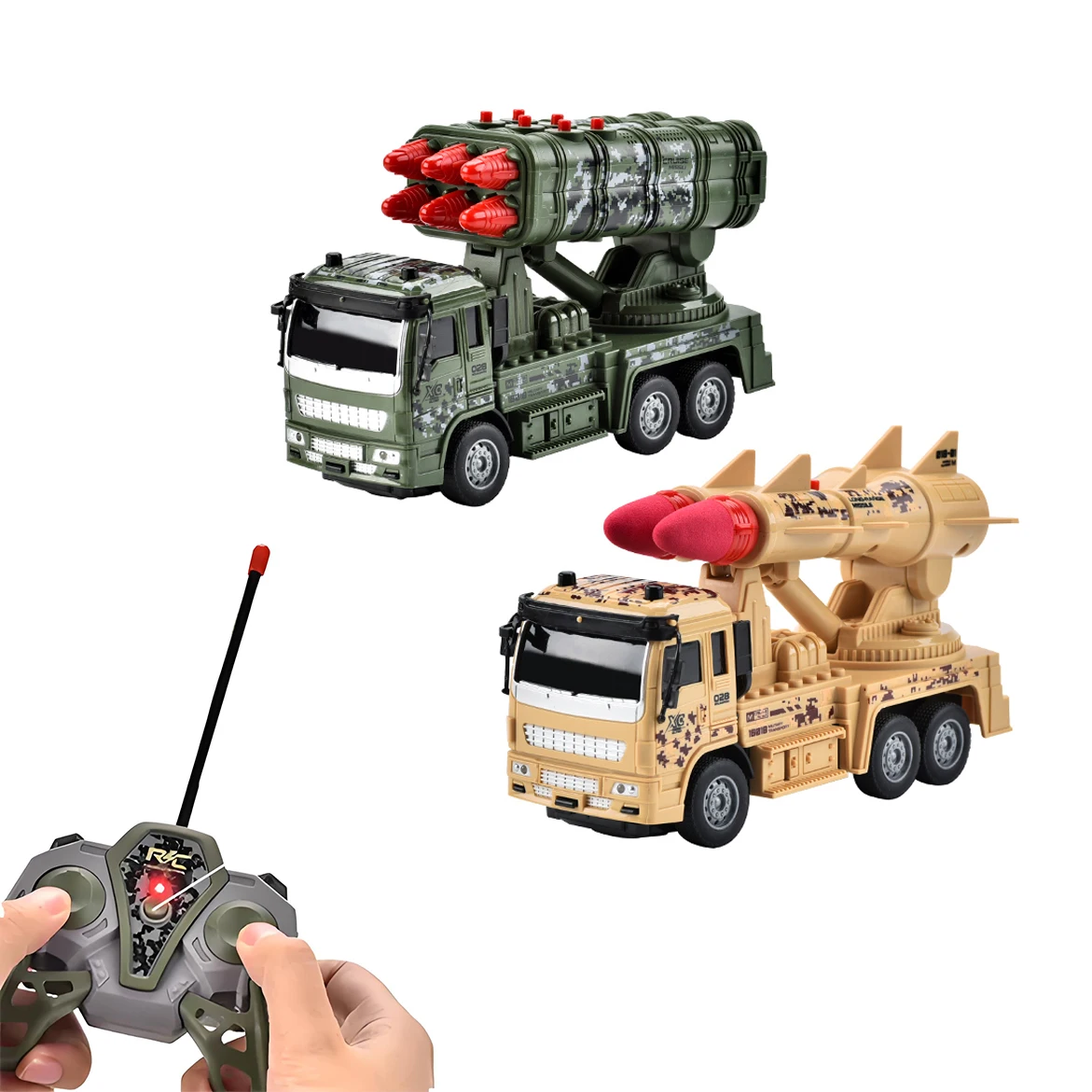 1:32 5 channels remote control light music military vehicle Second Artillery manual launch boys toys