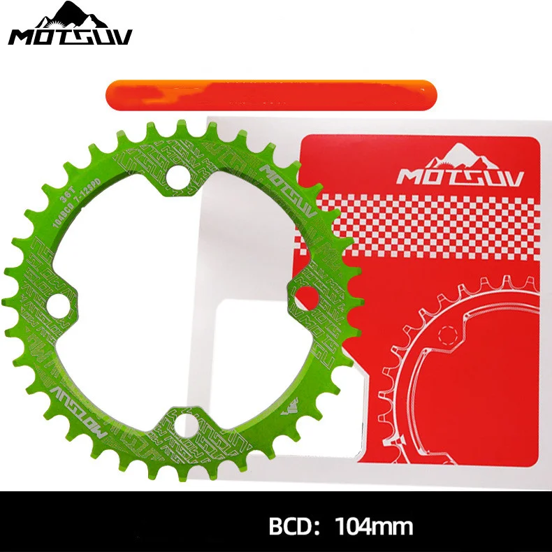 MOTSUV 104mm BCD 32T34T36T Narrow Wide Round Bike Single Plates Bicycle Chainwheel