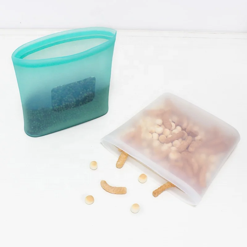 Hot selling eco-friendly reusable food grade silicone stand up fresh bag