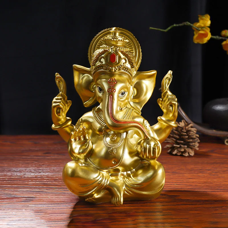 Home Decor Resin Crafts Southeast Asia God Of Wealth Display Zen Buddha Statue Indian God Elephant Ornament Sandstone Craft Gift