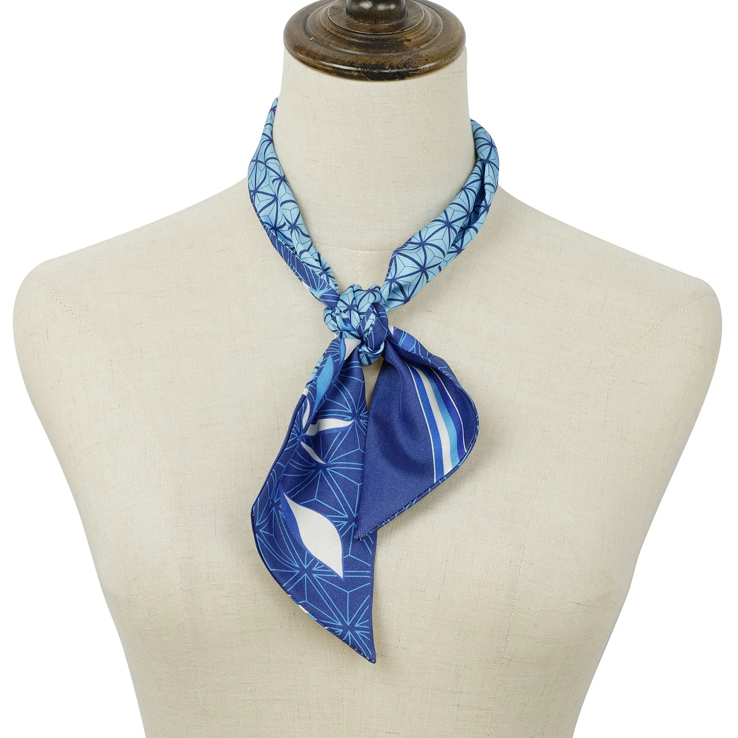Fashion Long Angled Polyester Scarf Bag Handle Scarf Ribbon Belt VersatileTied Bag Bow Small Polyester Edge Scarf
