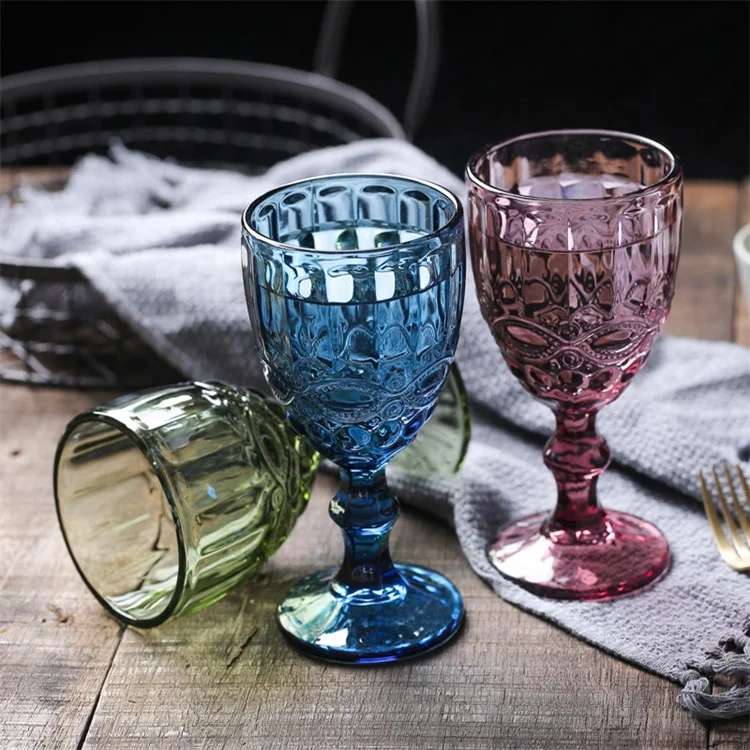 Wholesale Fancy Colored Red Wine Glass Goblet Toasting Stemware Glass Champagne Glassware