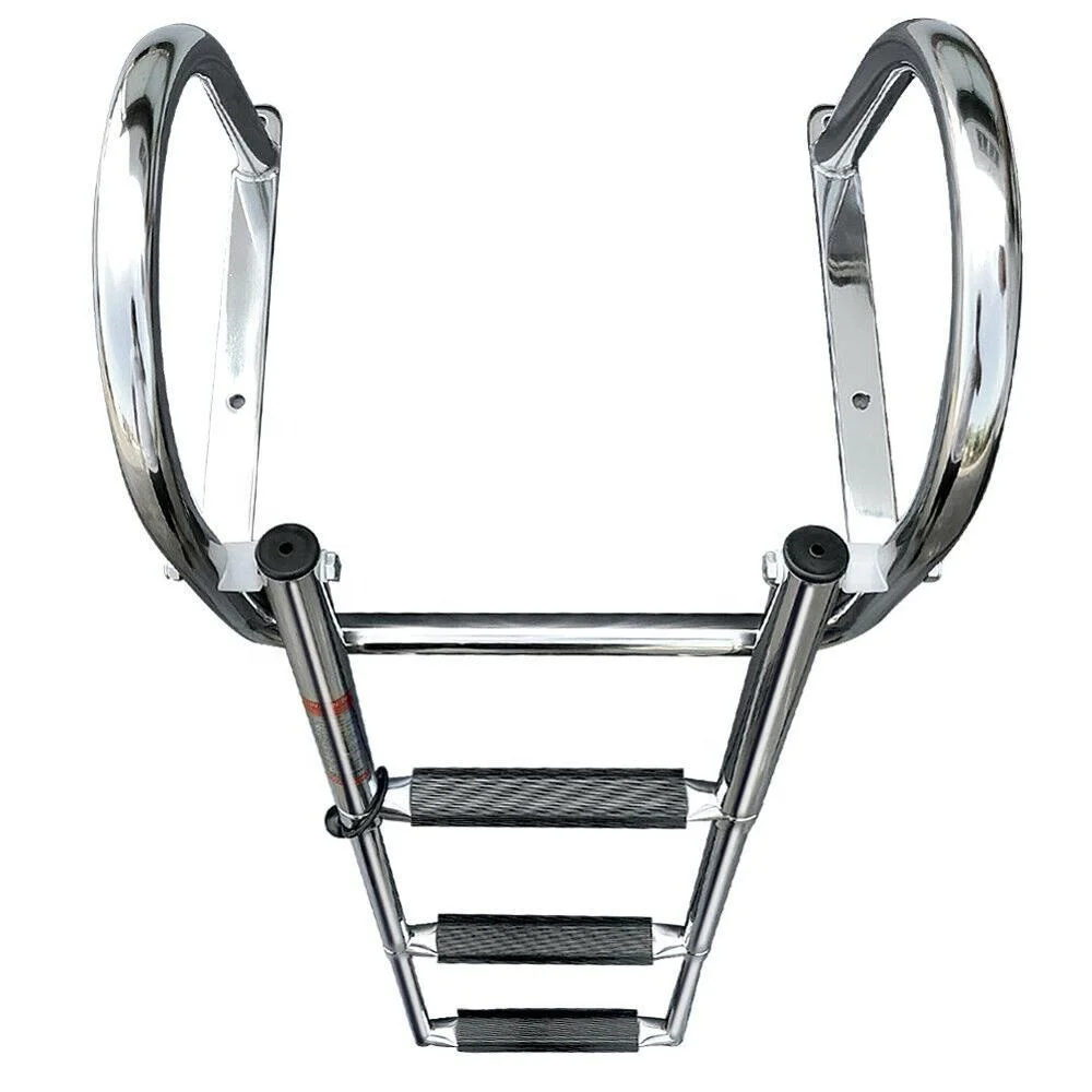 
Isure Stainless Steel 3 Steps Boat Ladder Telescoping Swim Boarding Ladder Inboard 