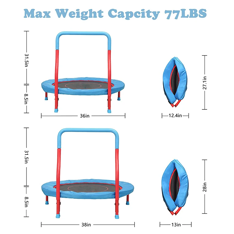 Zoshine Stylish Mini   Fitness Trampoline Indoor Outdoor Kids Bungee Jumping Bed for sale