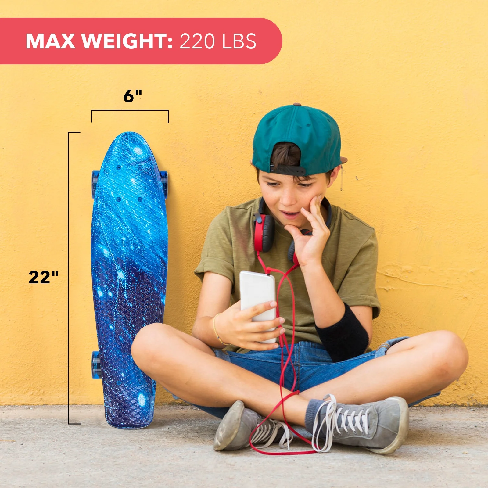 pattern cheap skateboards with design 22inch plastic skate board