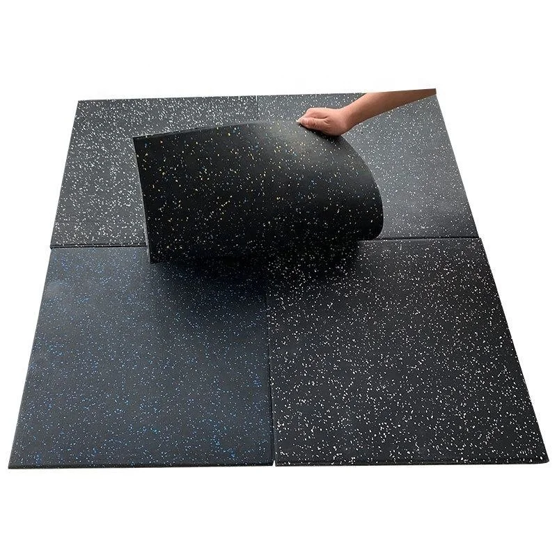 OBL Cheap EPDM rubber gym floor used indoor rubber mats for gyms prices black rubber floor with blue star