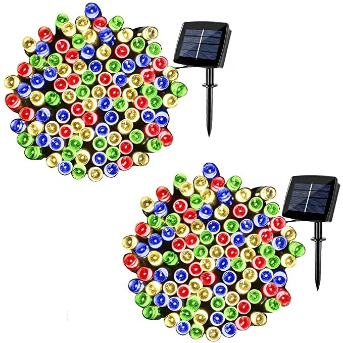  Hot Sell 2 Pack 72ft 200LED Solar Powered String Lights Fairy Outdoor Waterproof for Christmas Patio
