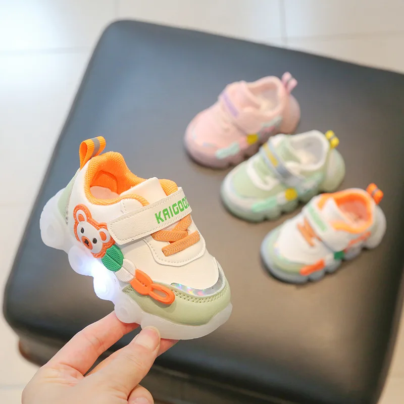 Bright light autumn shoes for baby girls soft soled toddler shoes for baby boys sneakers