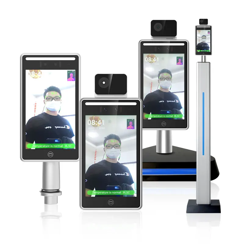 Поддержка нескольких языков 3D 8 дюймов Распознавание лиц температуры тела температурного обнаружения для устройства контроля доступа